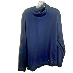 Skora Men's Quick Dry Hoodie Hooded Mock Neck Blue Gray Qwick Dry Sz Large